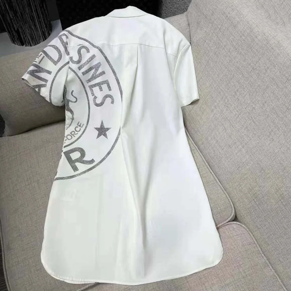 Dior Long Blouse Ecru Cotton Poplin and Silk with Dior Union Motif for Women