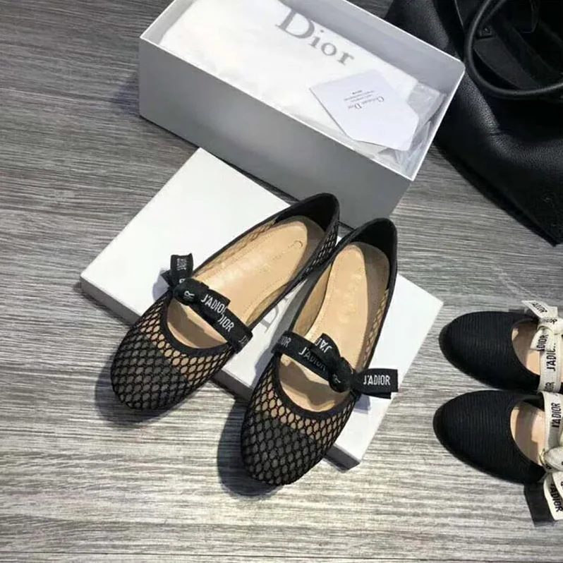Dior Shoes Miss J'Adior Mesh Ballet Pump for Women in Black Dior Shoes Miss J'Adior Mesh Ballet Pump for Women in Black