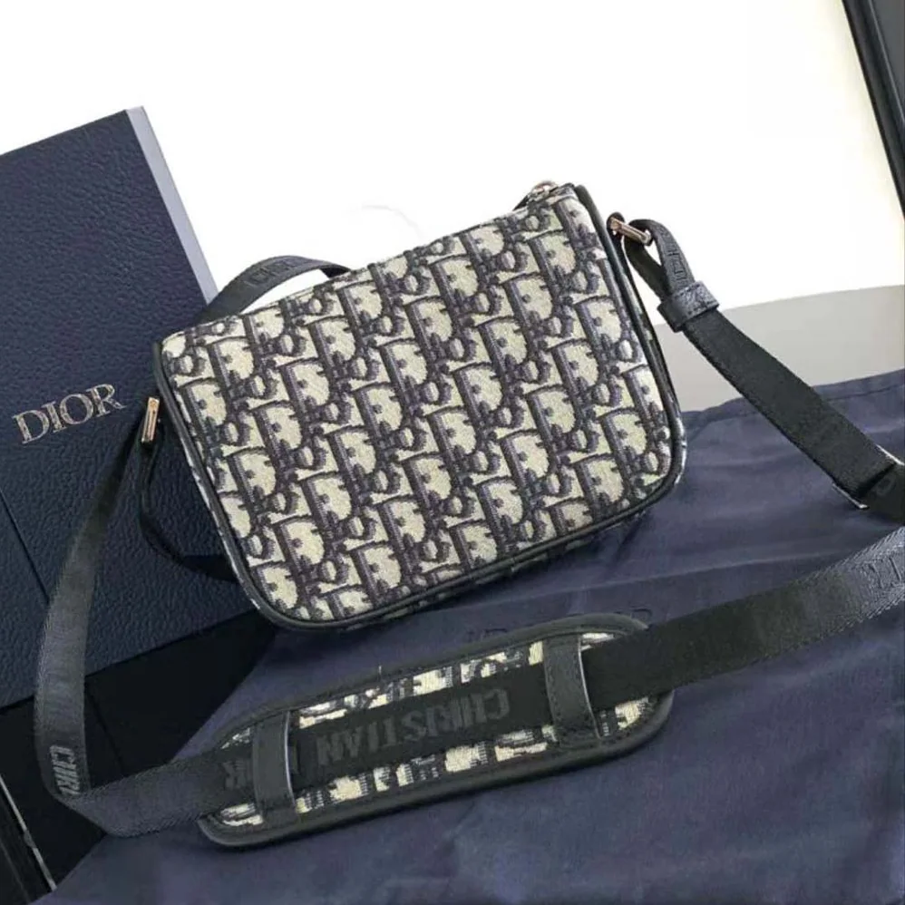 Dior 8 Mini Bag with Strap Beige and Black Dior Oblique Jacquard for Men