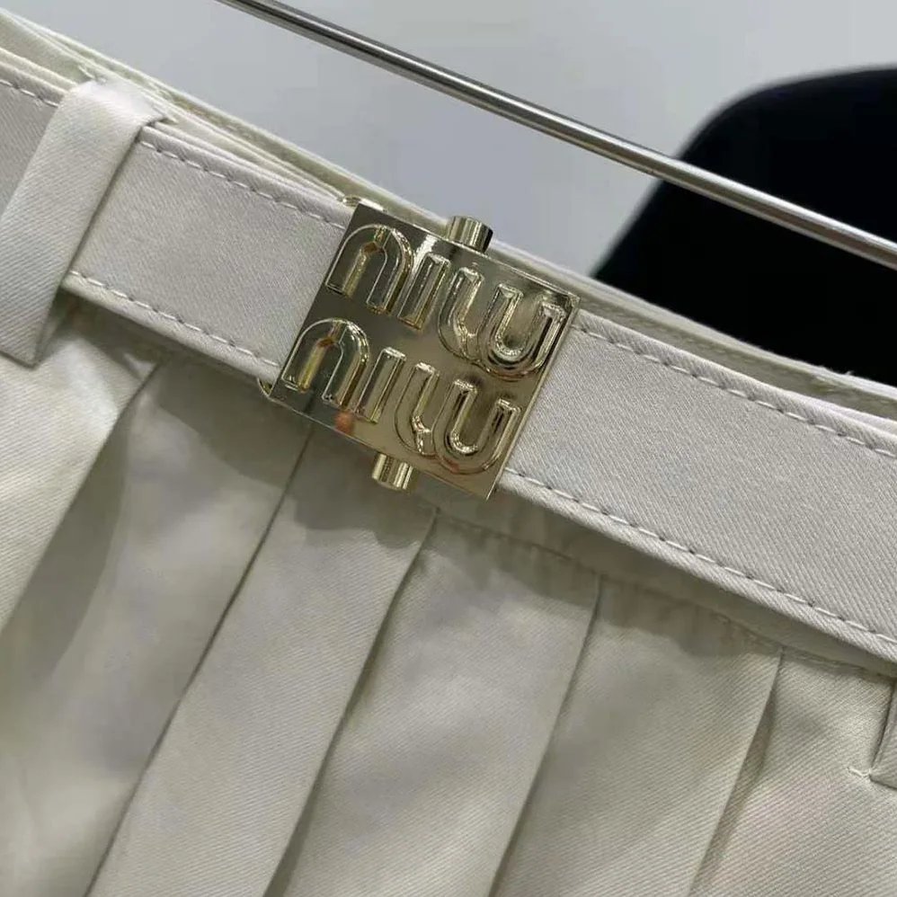 Miu Miu Pleated Batavia Miniskirt MG2032_11AD_F0018 for Women Miu Miu Pleated Batavia Miniskirt MG2032_11AD_F0018 for Women