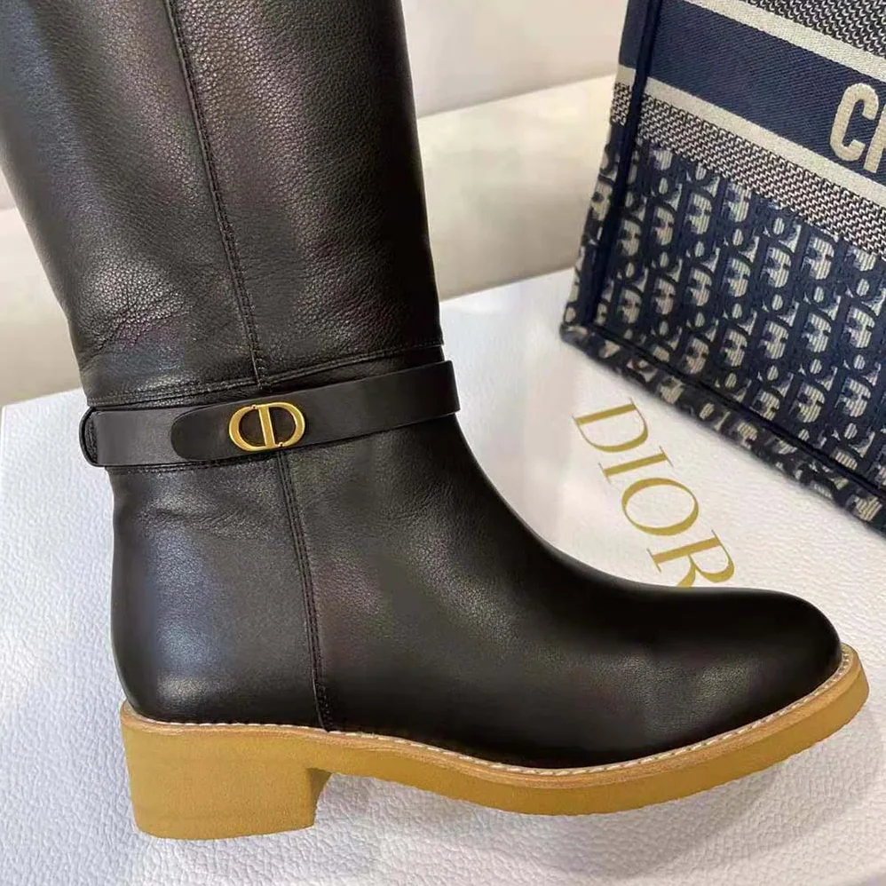 Dior D-Furious Boot Black Calfskin and Shearling for Women Dior D-Furious Boot Black Calfskin and Shearling for Women