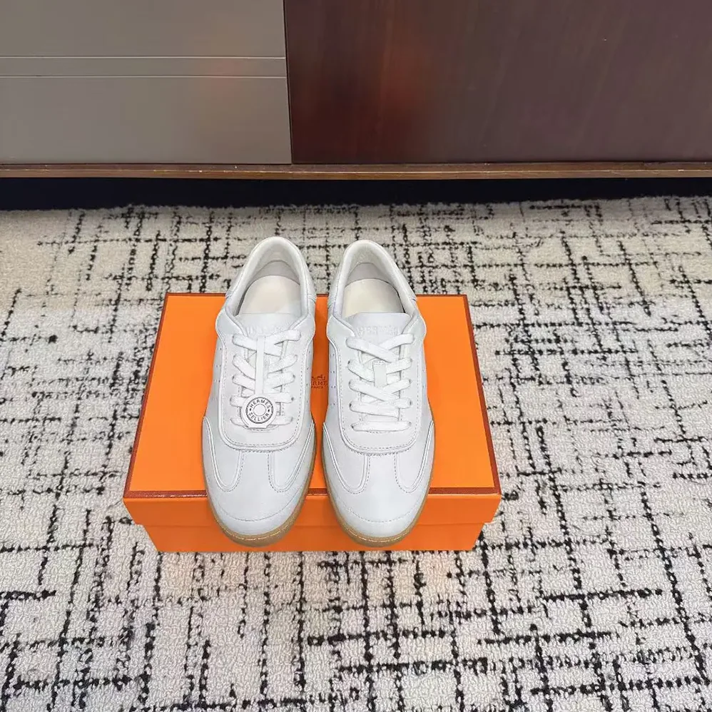 Hermes Match Sneaker in Sport Goatskin and Calfskin for Unisex in White