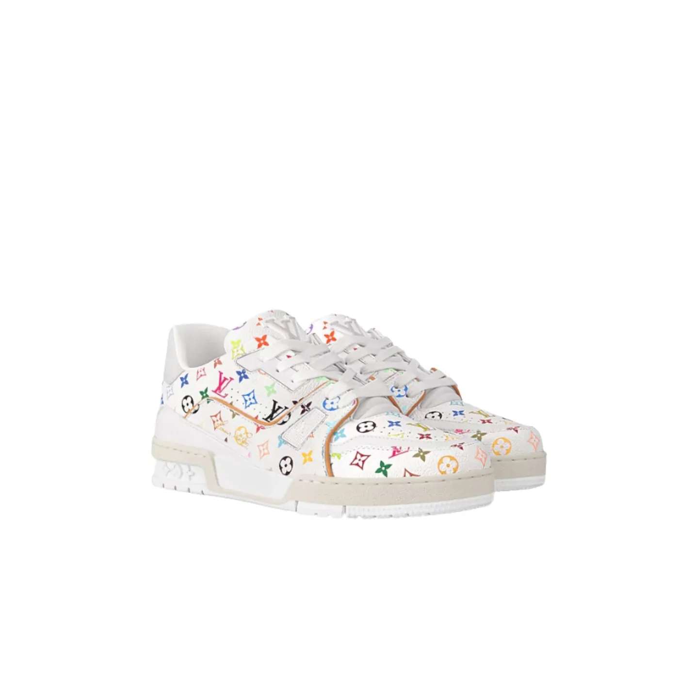 Louis Vuitton LV x TM LV Trainer Sneaker Multicolored Blanc - 1AGZDN Louis Vuitton LV x TM LV Trainer Sneaker Multicolored Blanc - 1AGZDN