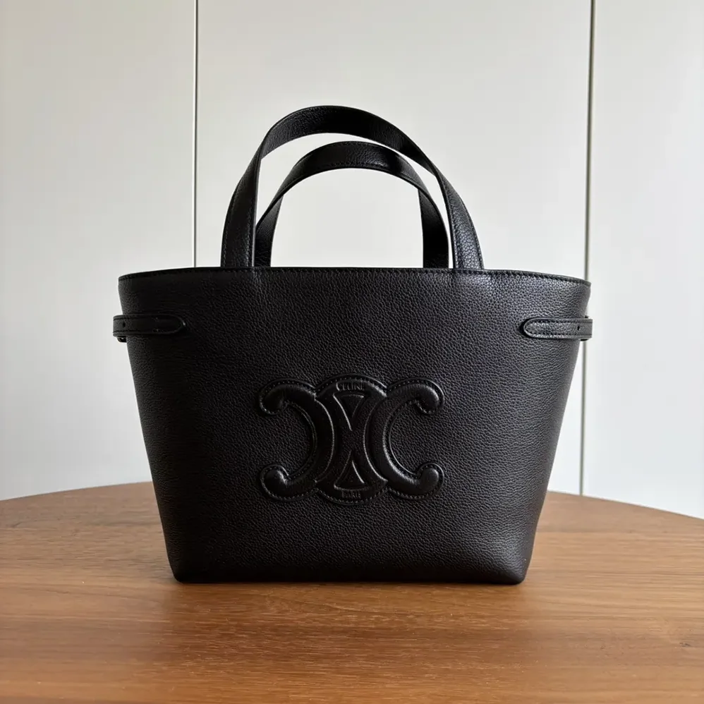 Celine Mini Cabas Anais Cuir Triomphe in Grained Calfskin for Unisex in Black