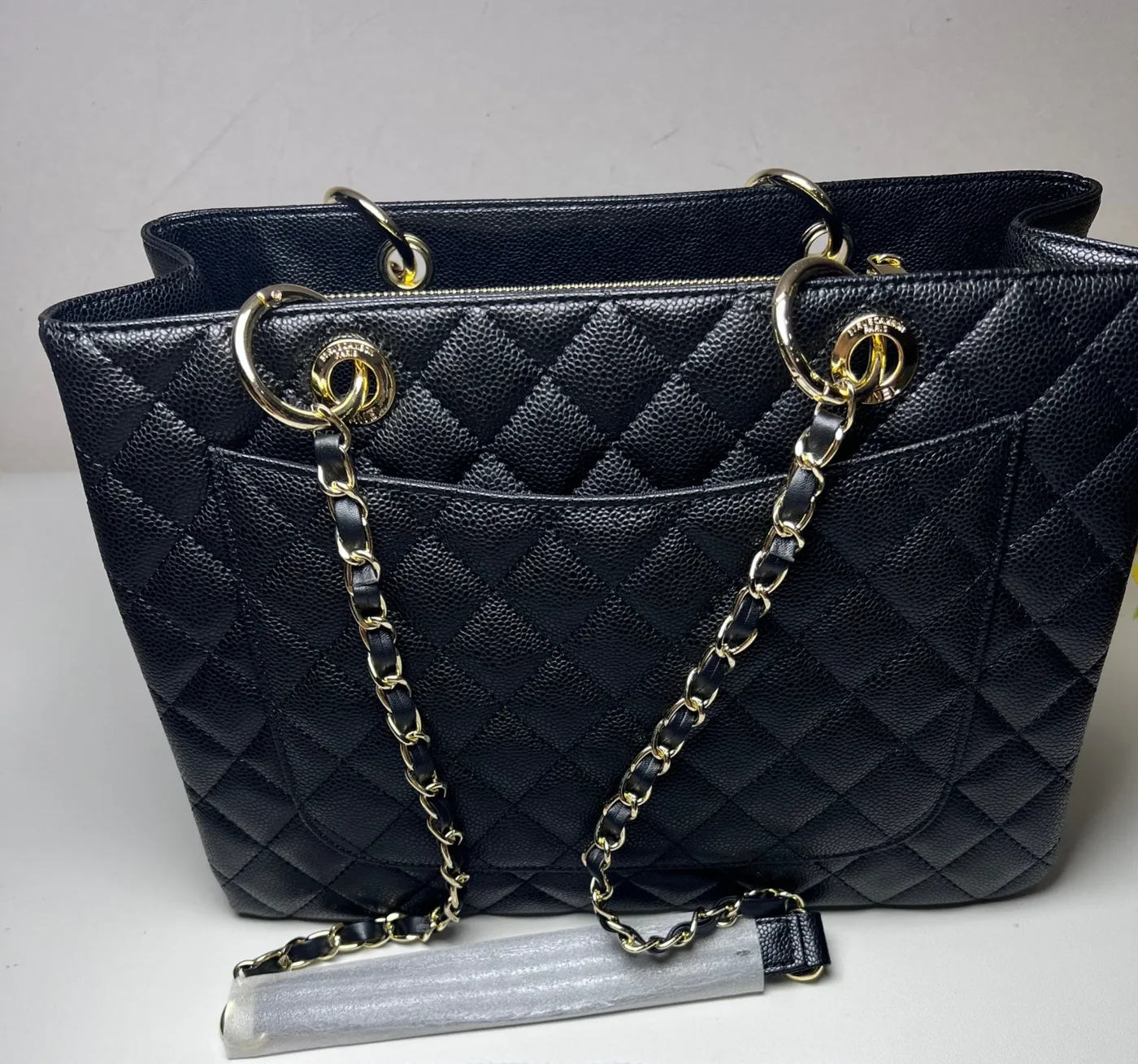 Chanel Classic Large Tote Bag in Black Gold Hardware