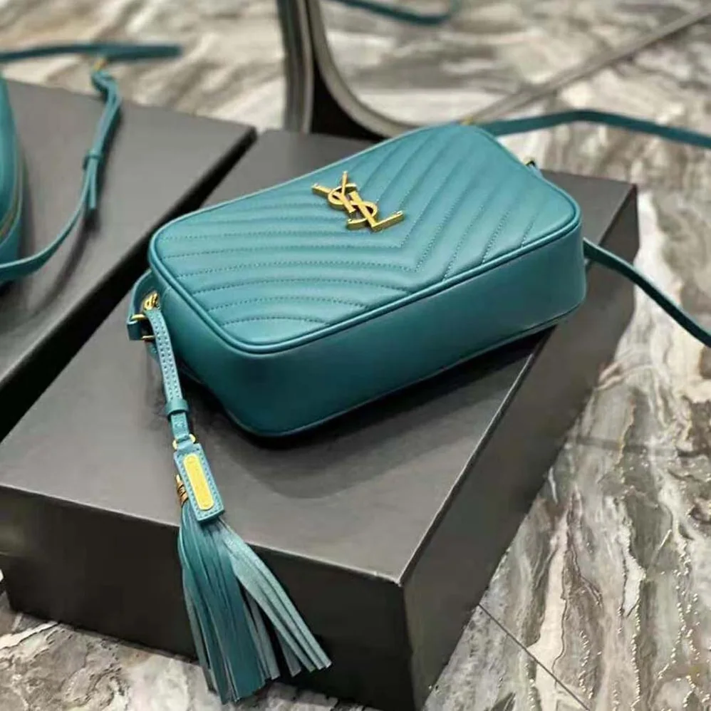 Saint Laurent YSL Lou Camera Bag in Supple Quilted Leather for Women in Dark Green Saint Laurent YSL Lou Camera Bag in Supple Quilted Leather for Women in Dark Green