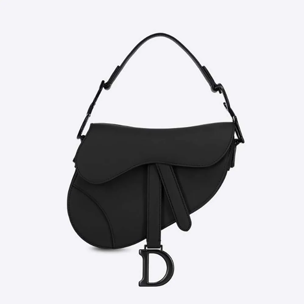 Dior Mini Saddle Bag Black Ultramatte Calfskin for Women
