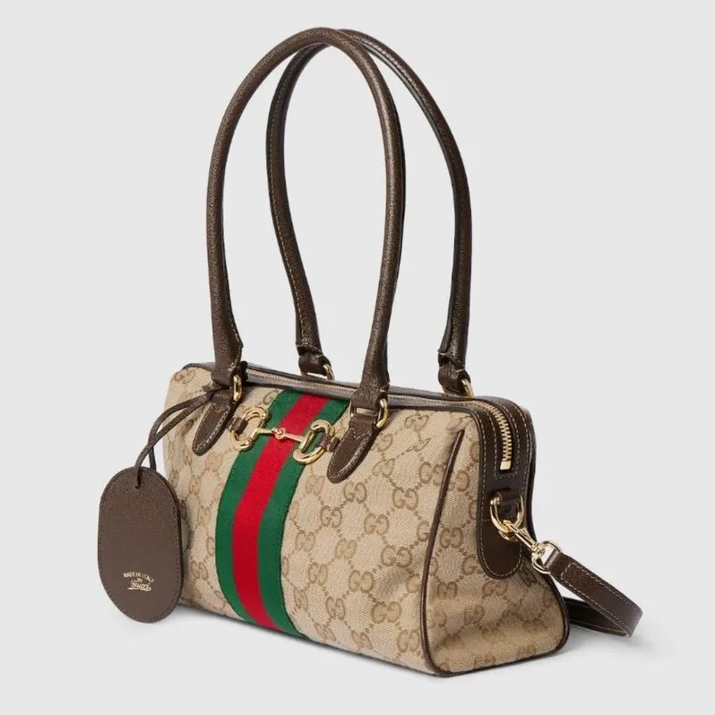 Gucci Borsetto Medium Boston Shoulder Bag in Sand Gold Hardware Gucci Borsetto Medium Boston Shoulder Bag in Sand Gold Hardware