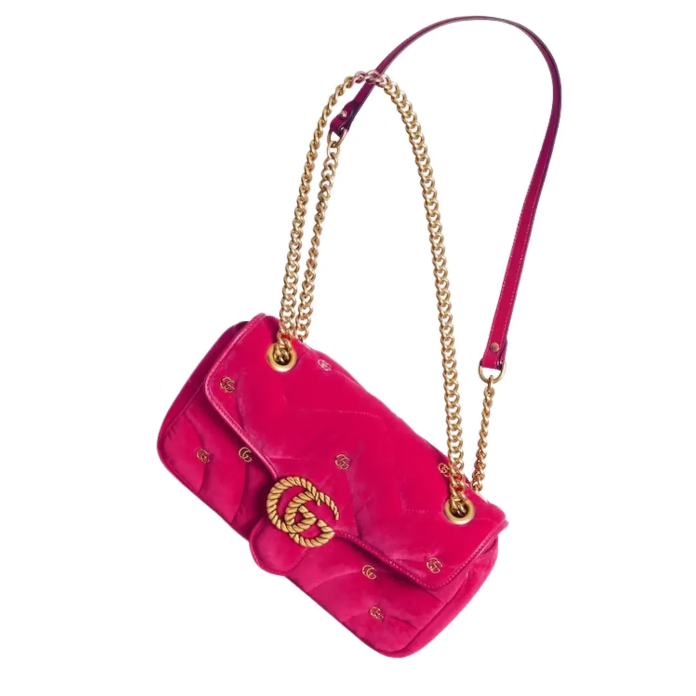 Gucci GG Marmont Small Dark Pink Shoulder Bag FACK2 5650- 10 Inches/