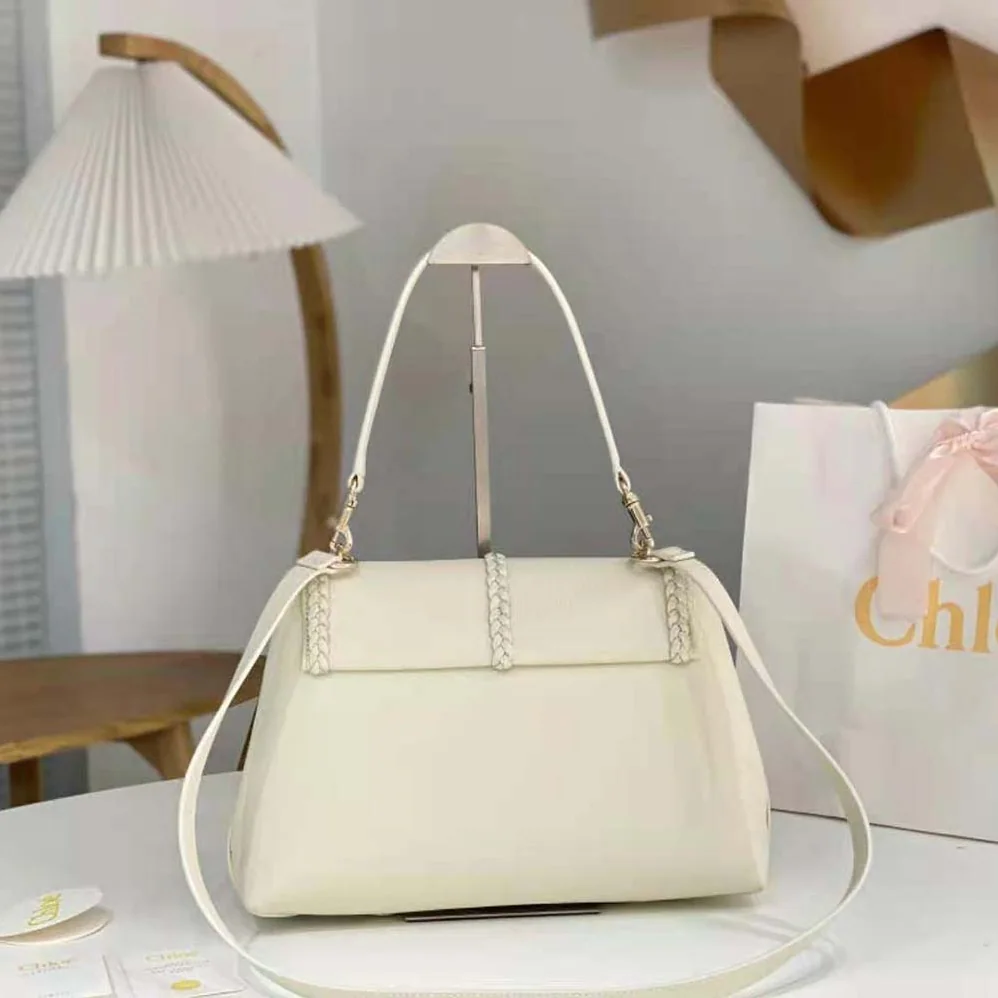 Chloe Penelope Medium Soft Shoulder Bag for Women in White