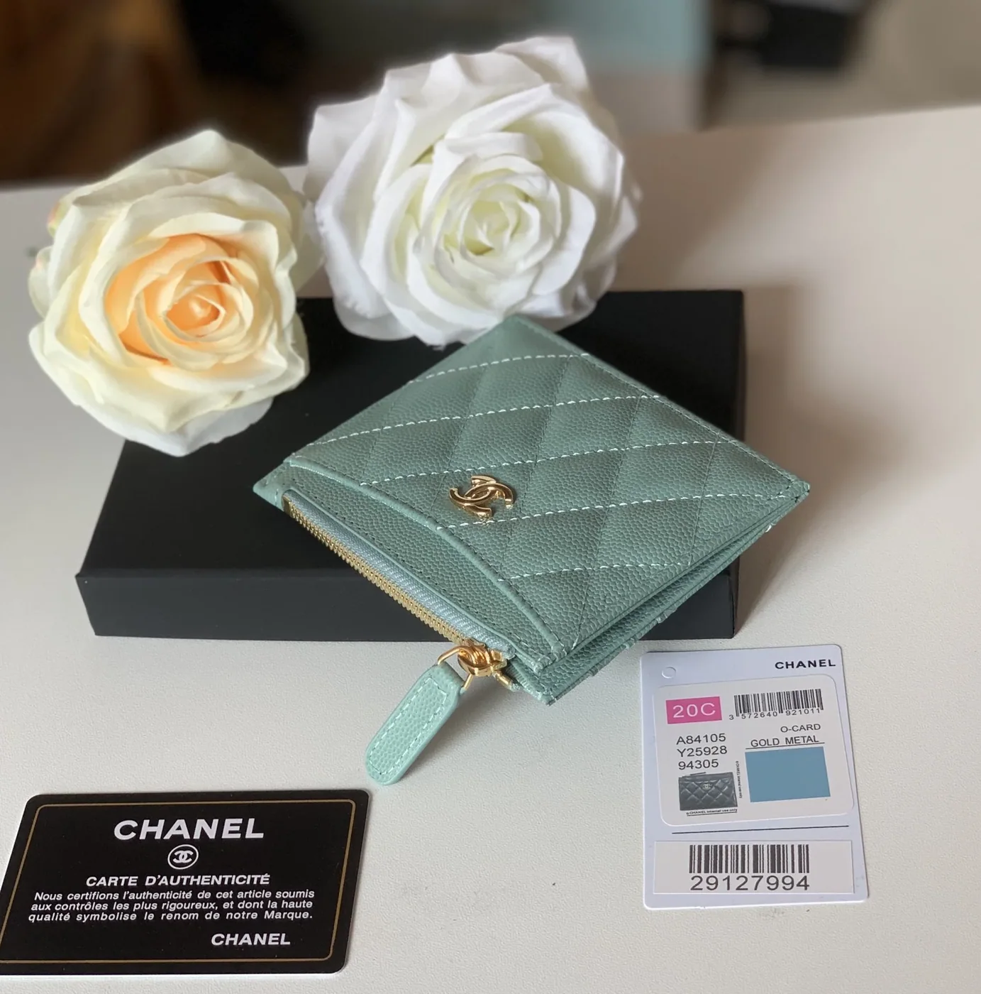 Chanel Flat Card Holder Mint Bag / Chanel Flat Card Holder Mint Bag /