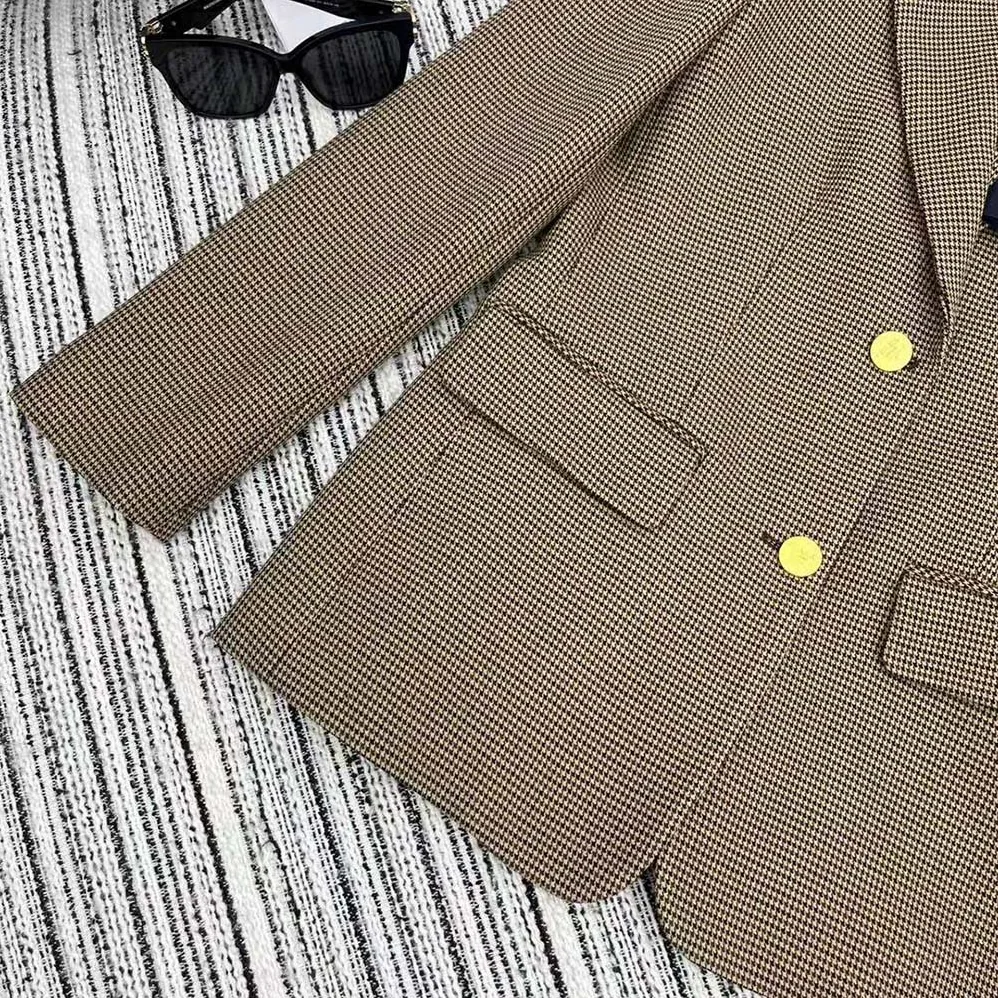 Prada Single for Women in breasted Houndstooth Check Jacket Prada Single for Women in breasted Houndstooth Check Jacket