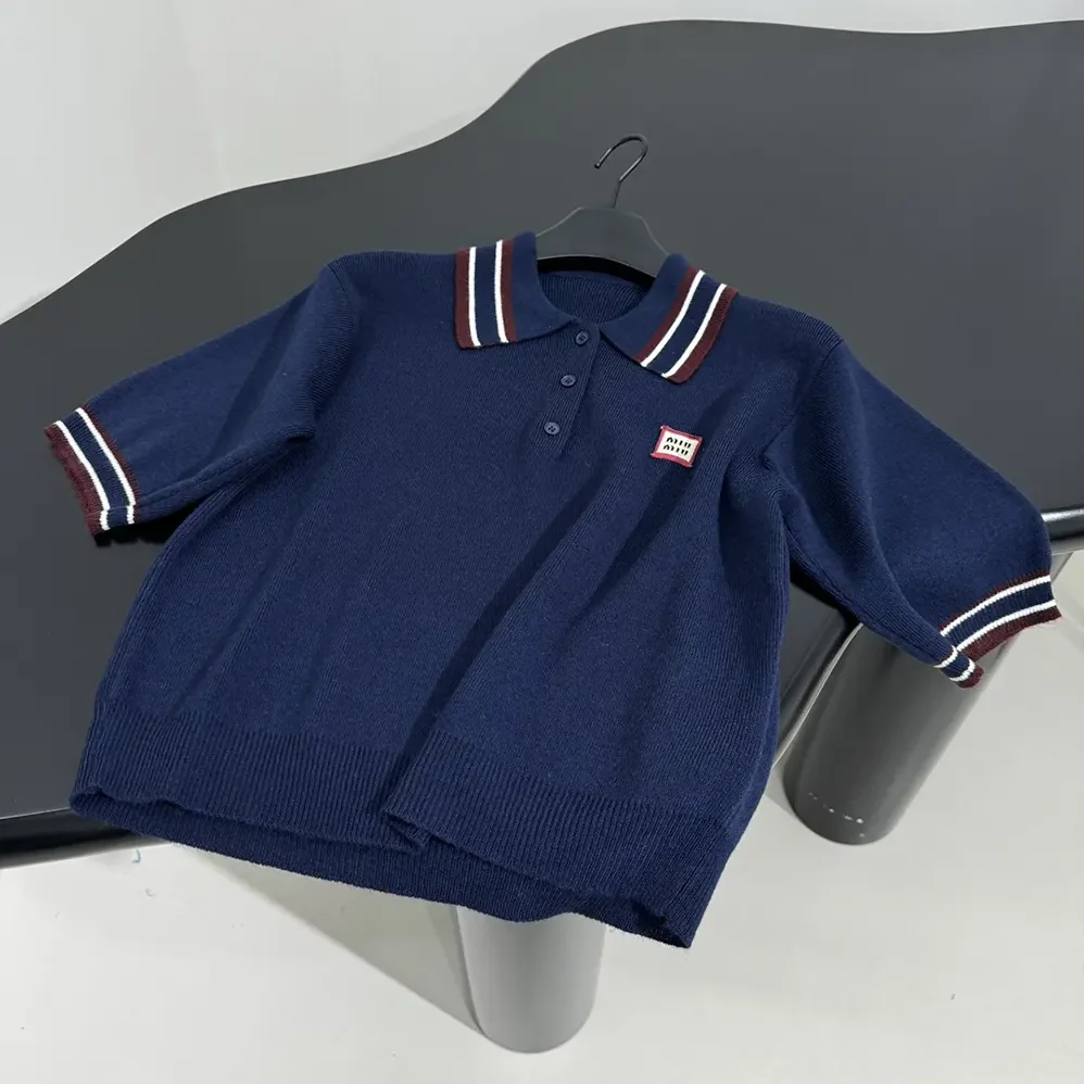 Miu Miu Wool and Cashmere Polo Sweater for Women Miu Miu Wool and Cashmere Polo Sweater for Women