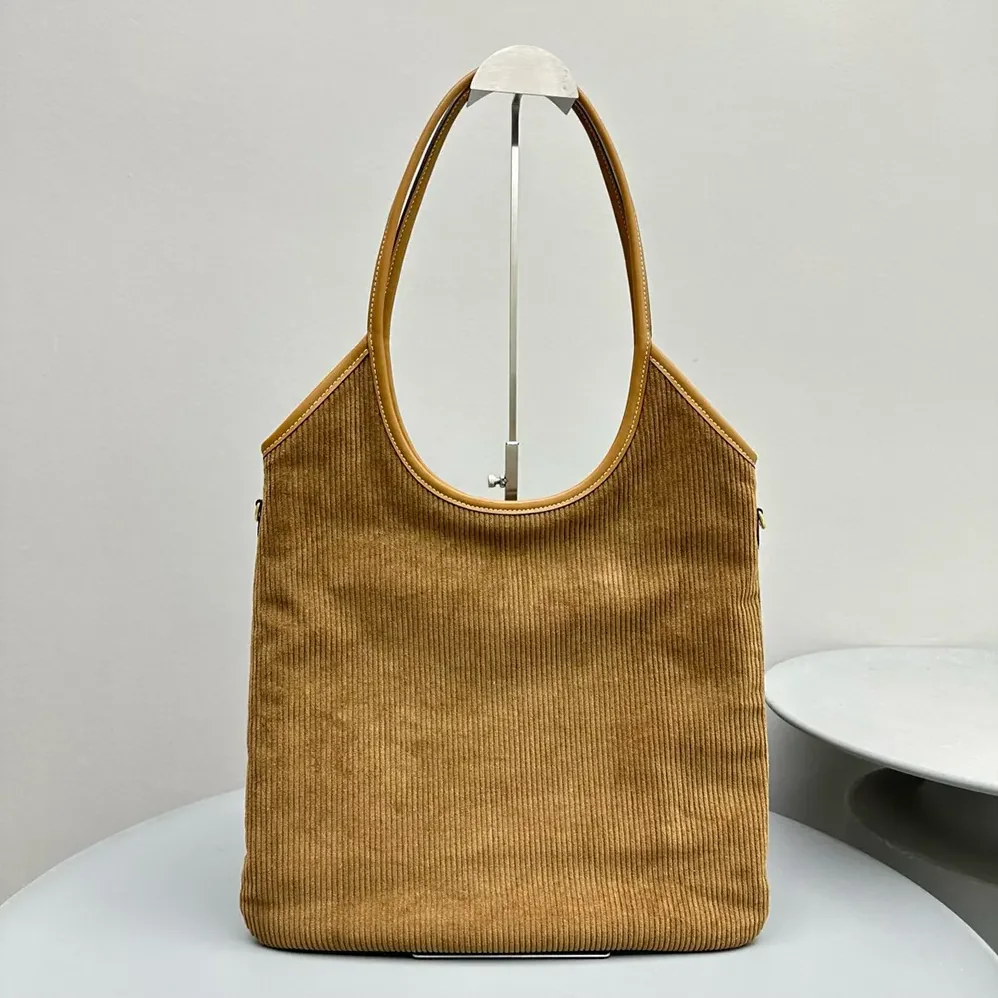 Miu Miu IVY Corduroy Bag with Leather Lettering Logo for Women in Brown Miu Miu IVY Corduroy Bag with Leather Lettering Logo for Women in Brown