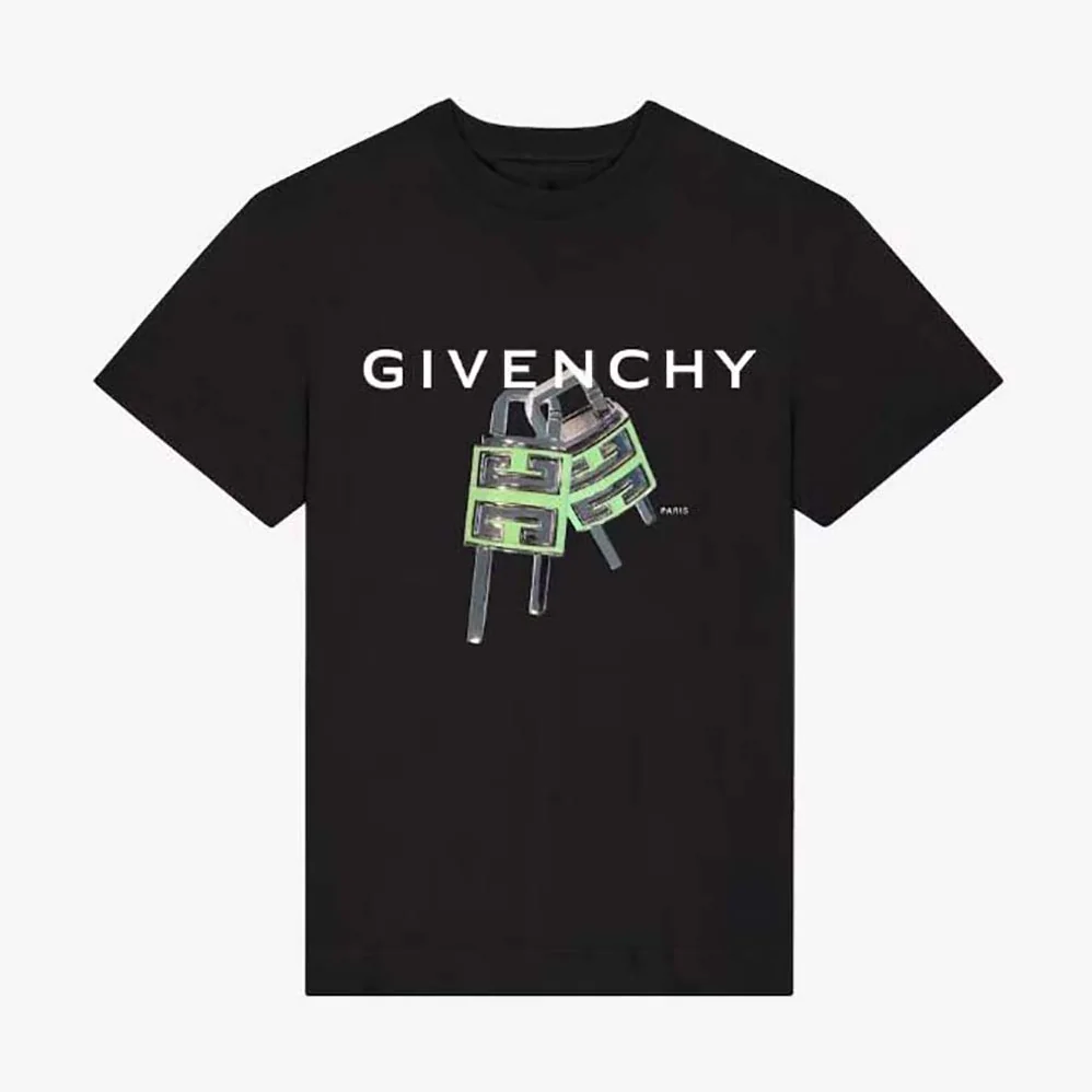 Givenchy Givenchy 4g Lock Slim Fit T-shirt for Men in Black