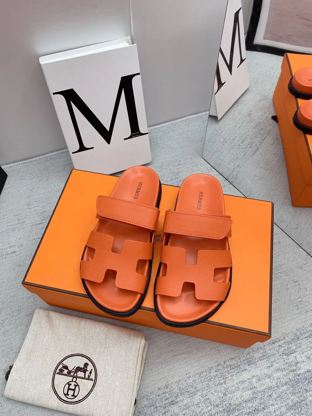 Hermes Chypre Sandal Orange Hermes Chypre Sandal Orange