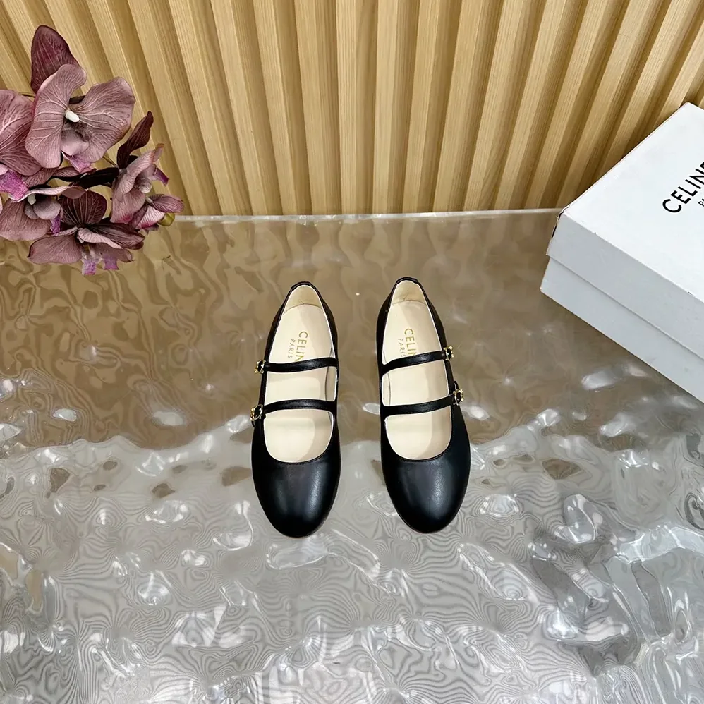 Celine Les Ballerines Celine Double Strap in Lambskin for Women