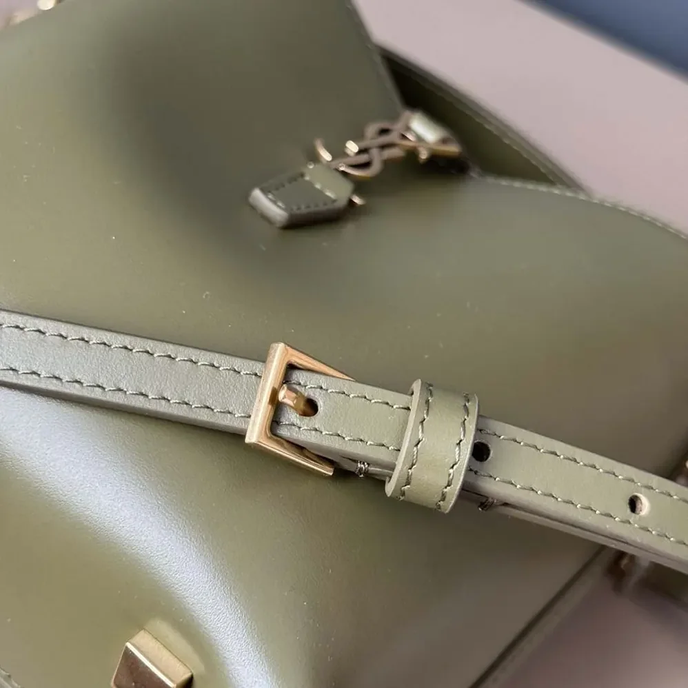 Saint Laurent YSL Le 37 Mini in Shiny Leather for Women in Dark Green Saint Laurent YSL Le 37 Mini in Shiny Leather for Women in Dark Green