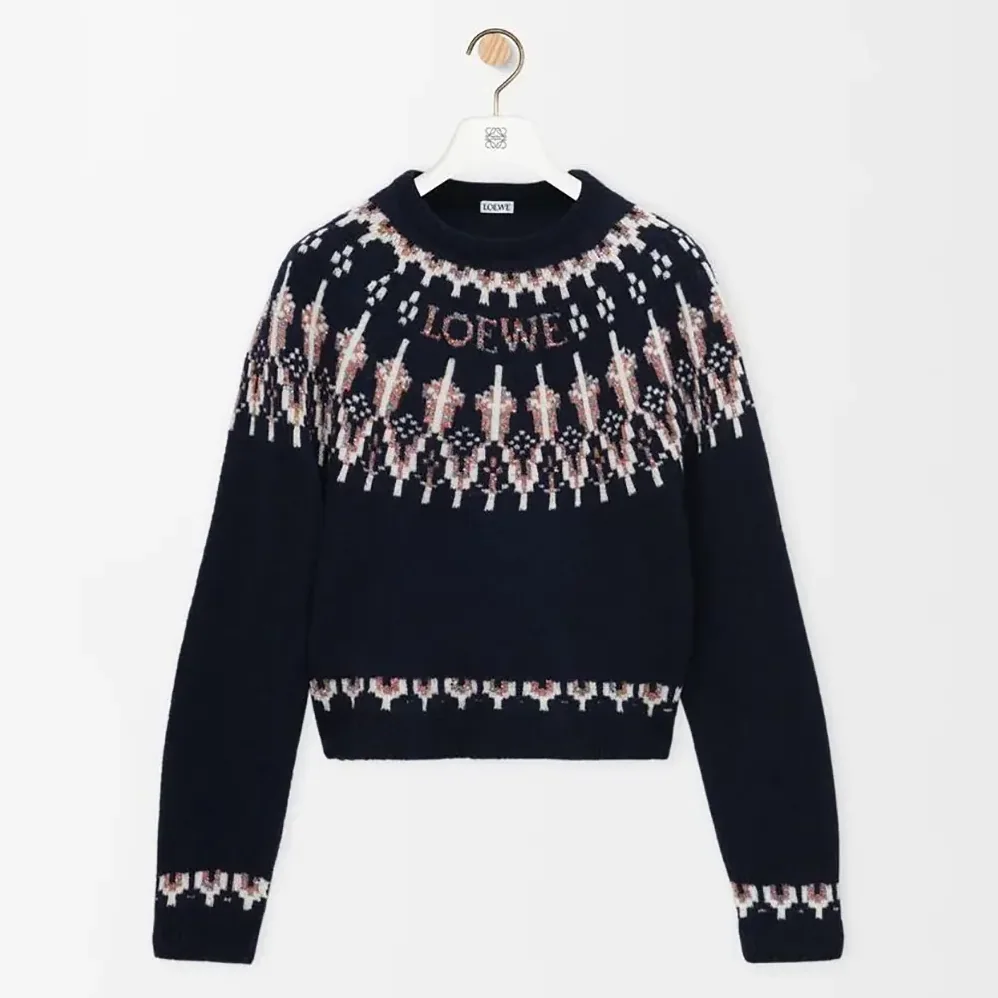 Loewe Sweater in Wool Blend for Men in Navy