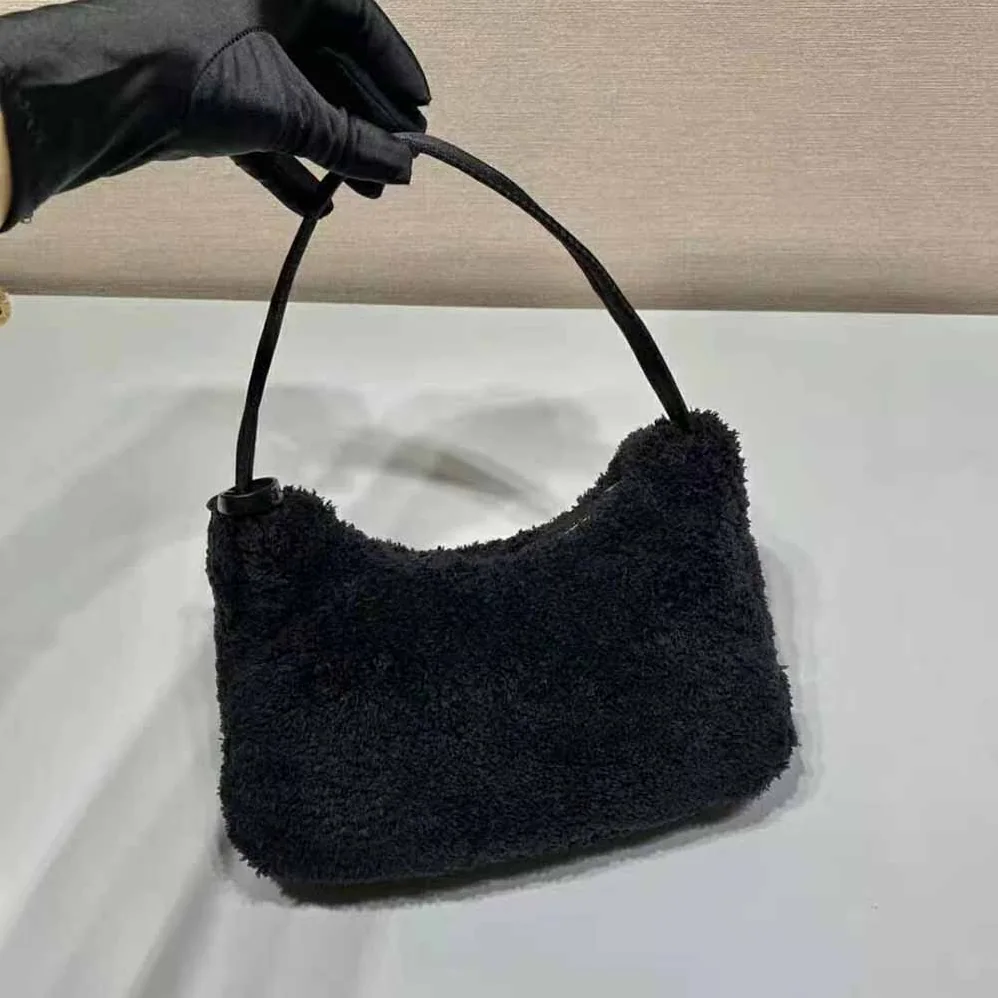 Prada Re-Edition 2000 Terry Mini-Bag for Women in Black Prada Re-Edition 2000 Terry Mini-Bag for Women in Black