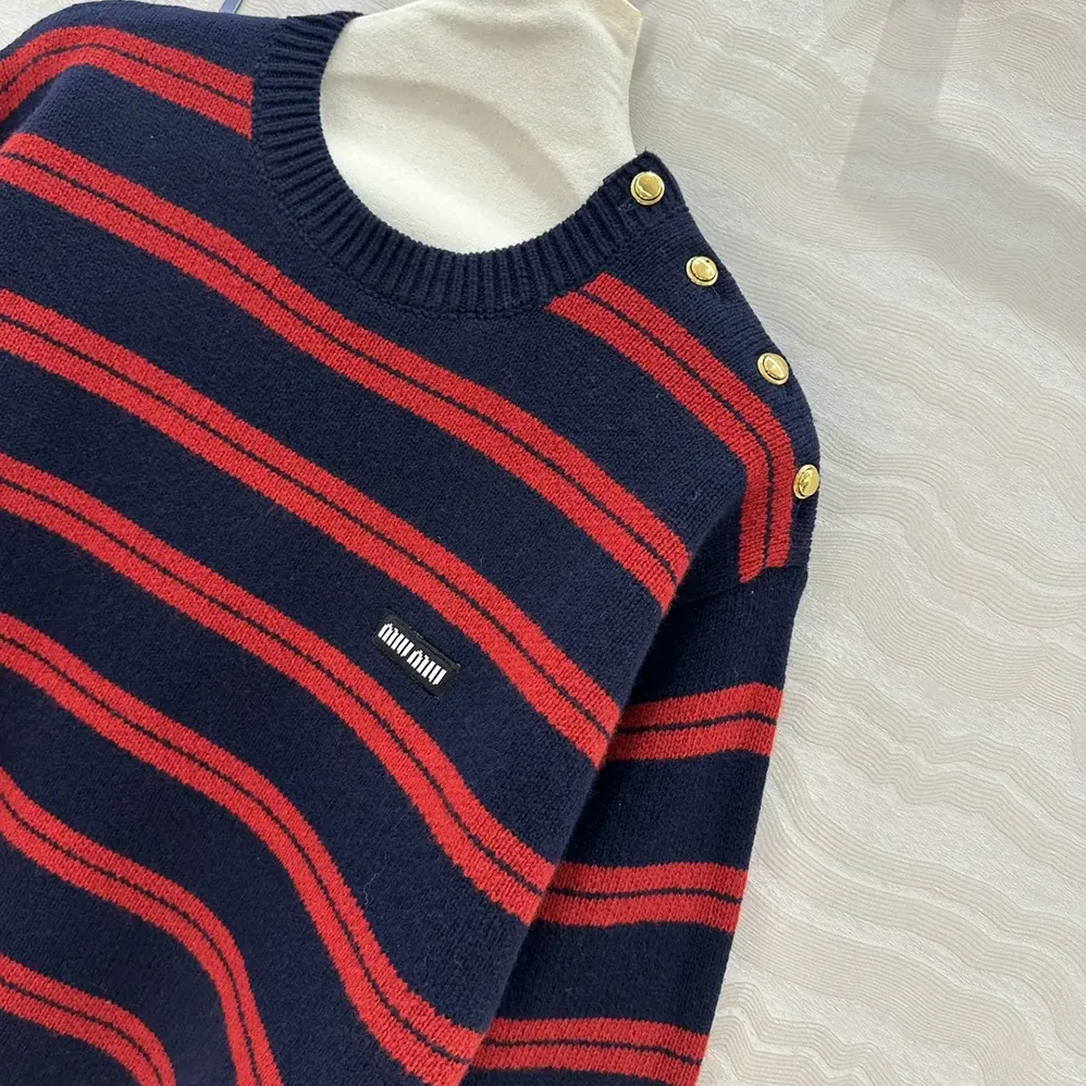 Miu Miu Shetland Wool Crew for Women in neck Sweater