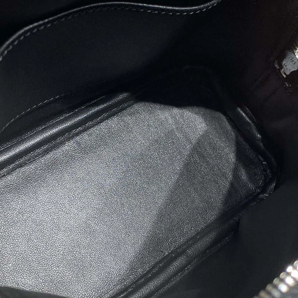 Hermes Bolide 1923 Bag in Epsom Calfskin for Unisex in Black/Silver Hermes Bolide 1923 Bag in Epsom Calfskin for Unisex in Black/Silver