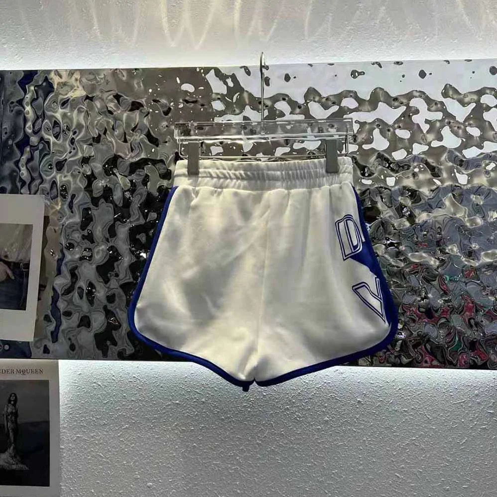 Dior Vibe Shorts White and Fluorescent Blue Technical Cashmere Jacquard for Women