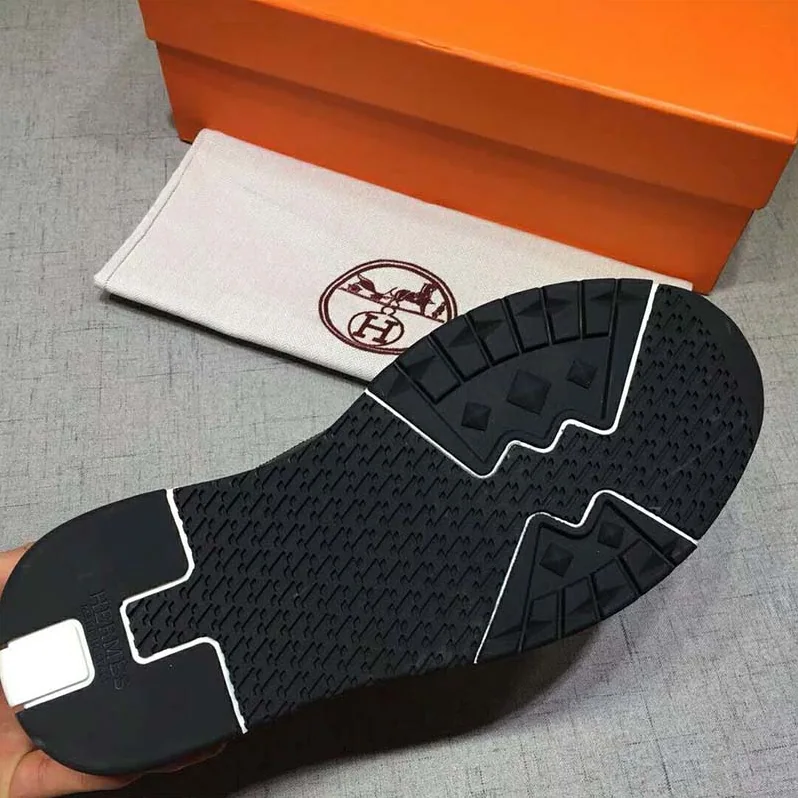 Hermes Shoes Stadium Sneaker for Men in Black Hermes Shoes Stadium Sneaker for Men in Black