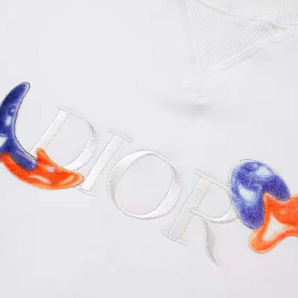 Dior Oversized Dior and Kenny Scharf Sweatshirt White Cotton Fleece for Men Dior Oversized Dior and Kenny Scharf Sweatshirt White Cotton Fleece for Men