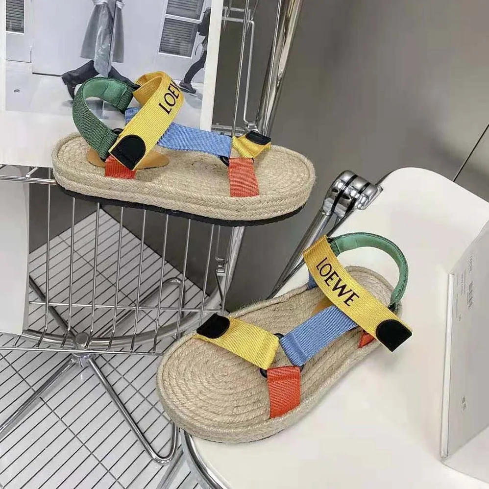 Loewe Strappy Espadrille in Nylon for Women in Yellow Loewe Strappy Espadrille in Nylon for Women in Yellow