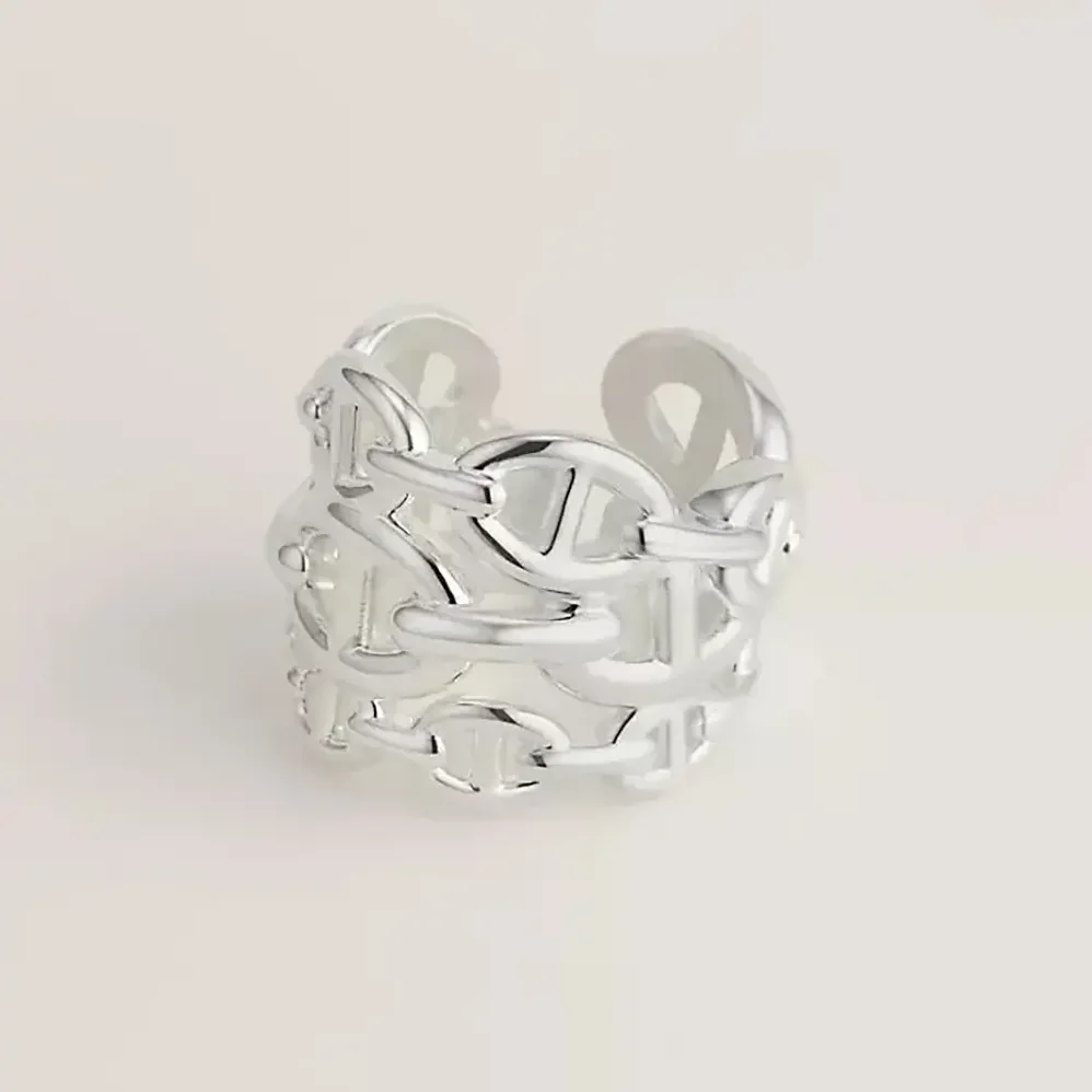 Hermes Chaine D Ancre Enchainee Ring Large Model for Women Hermes Chaine D Ancre Enchainee Ring Large Model for Women