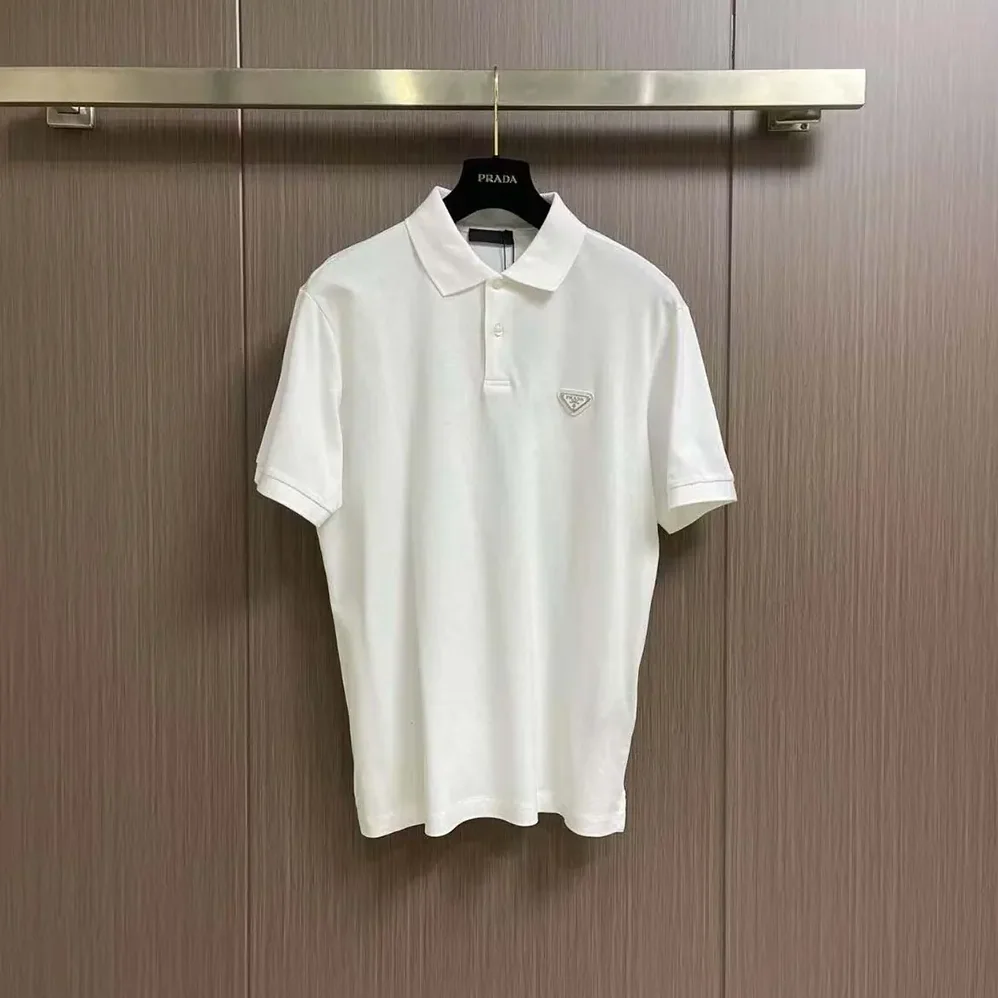 Prada Fleece Polo Natural Shirt in a Fleece Design for Men in White