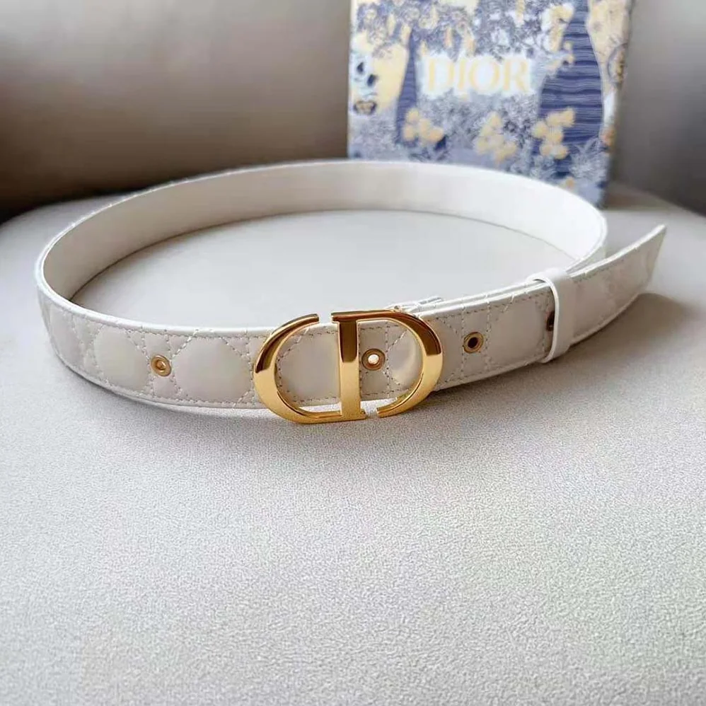 Dior 30 Montaigne Belt Latte Cannage Calfskin 30 MM for Women Dior 30 Montaigne Belt Latte Cannage Calfskin 30 MM for Women