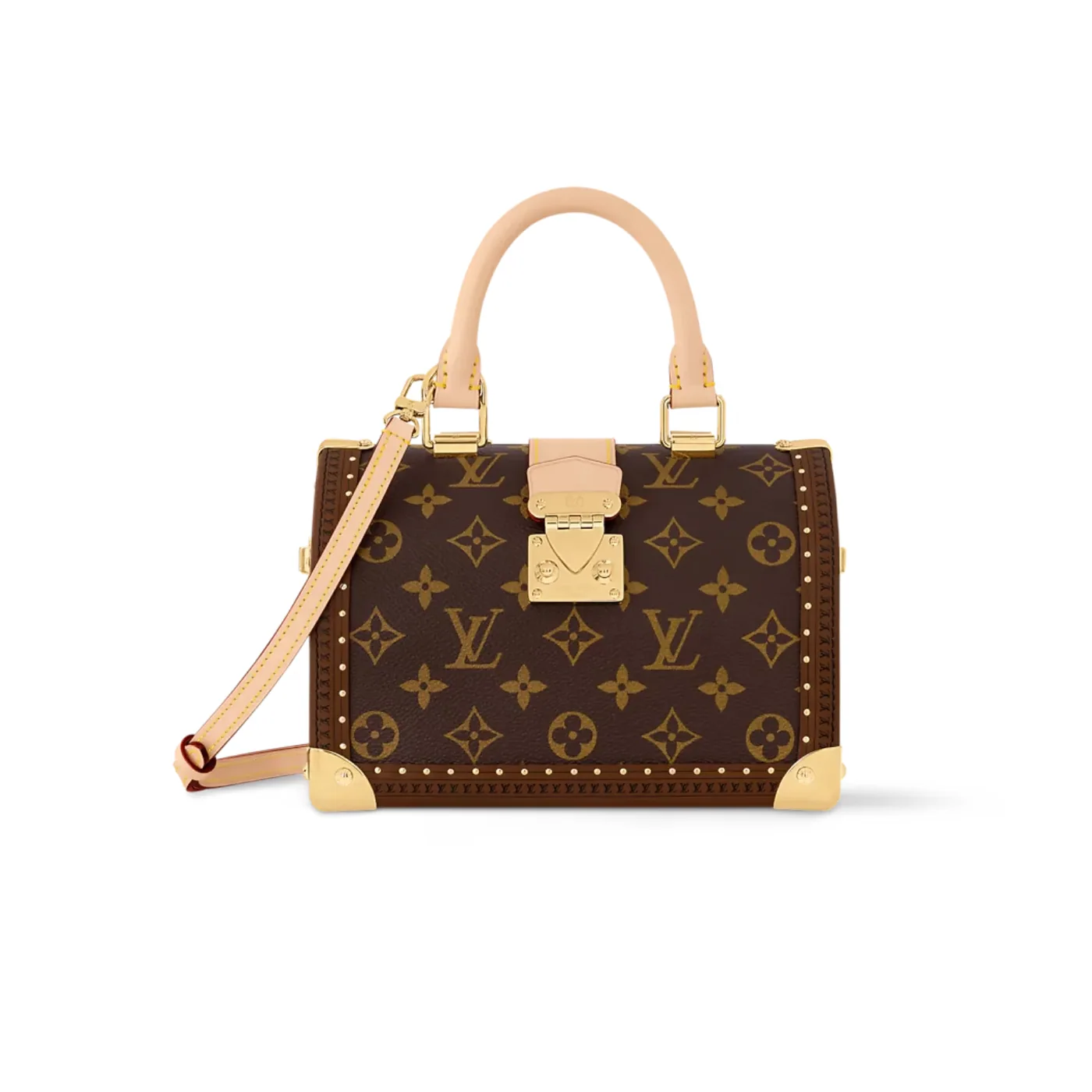 Louis Vuitton Speedy Trunk 20 Top Handle Bag in Monogram Brown Gold Hardware