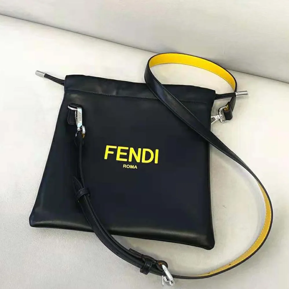 Fendi Fendi Pack Small Pouch Nappa Leather Bag for Men in Black Fendi Fendi Pack Small Pouch Nappa Leather Bag for Men in Black