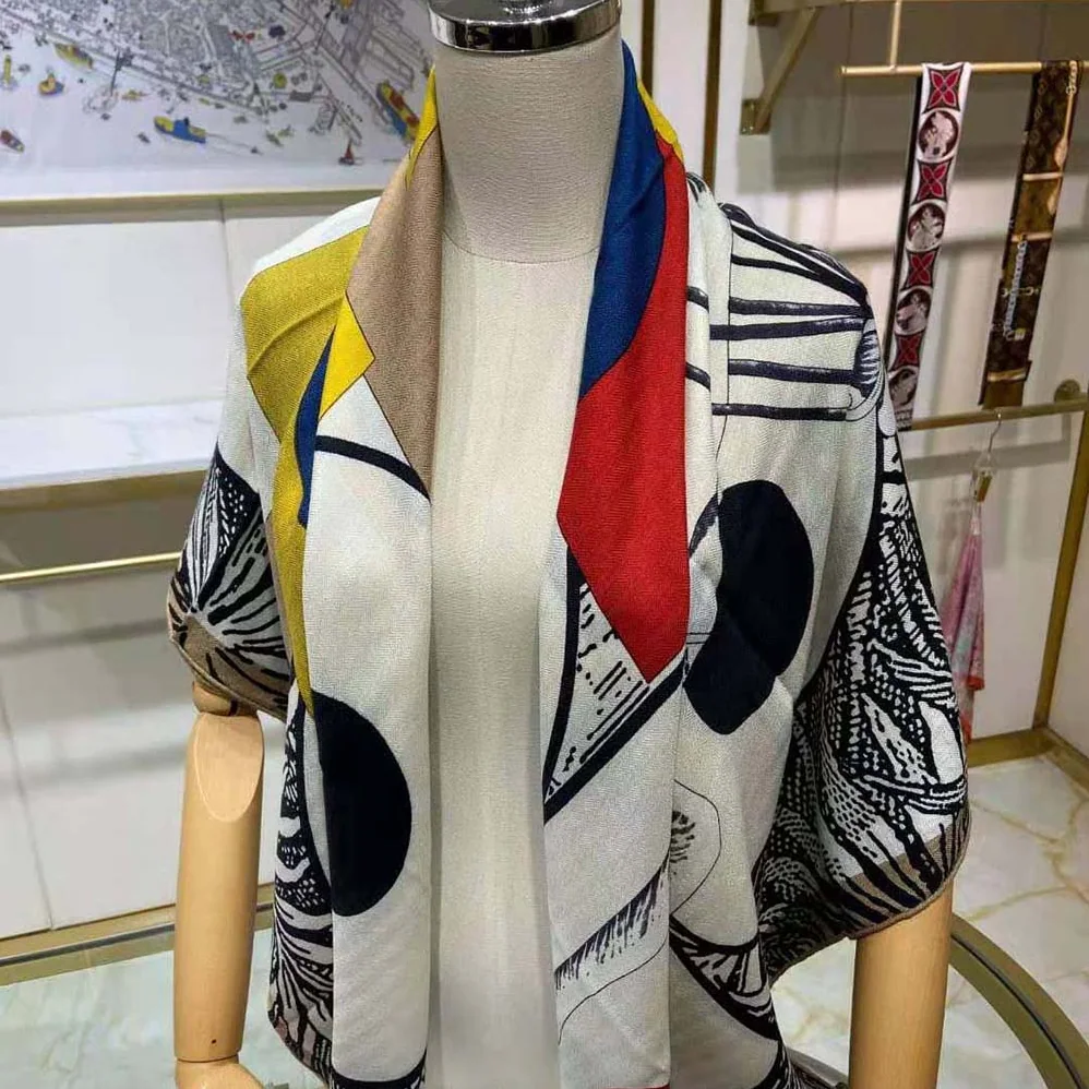 Hermes Cavalier En Formes Scarf 90 for Women in White Hermes Cavalier En Formes Scarf 90 for Women in White