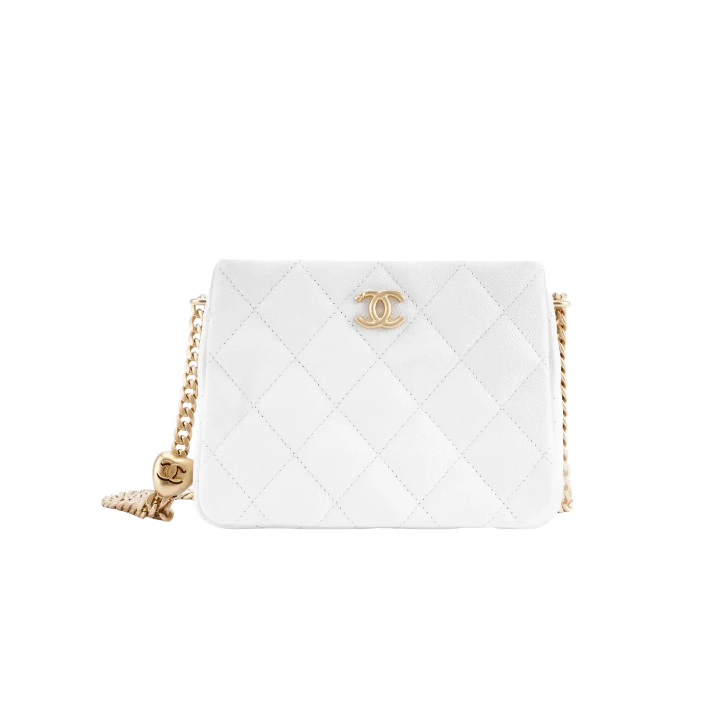 Chanel HoBo Heart Adjustment Buckle Crossbody Bag in White Gold Hardware Chanel HoBo Heart Adjustment Buckle Crossbody Bag in White Gold Hardware