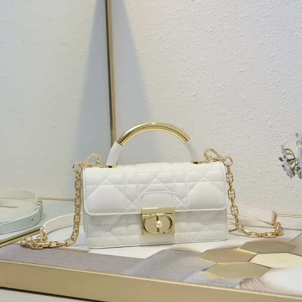 Dior Mini Dior Ange Bag Latte Macrocannage Calfskin for Women