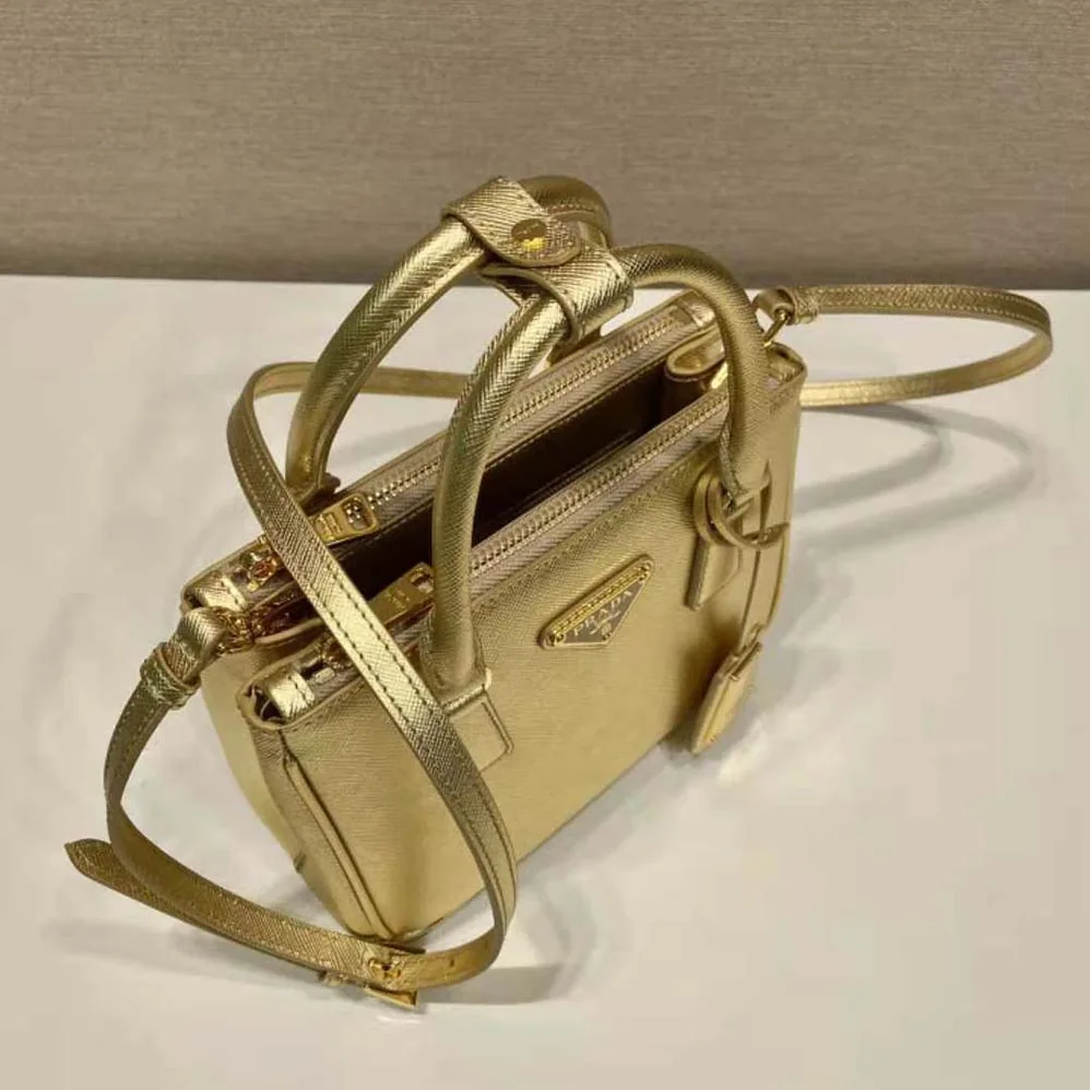Prada Galleria Saffiano Leather Mini-Bag for Women in Gold