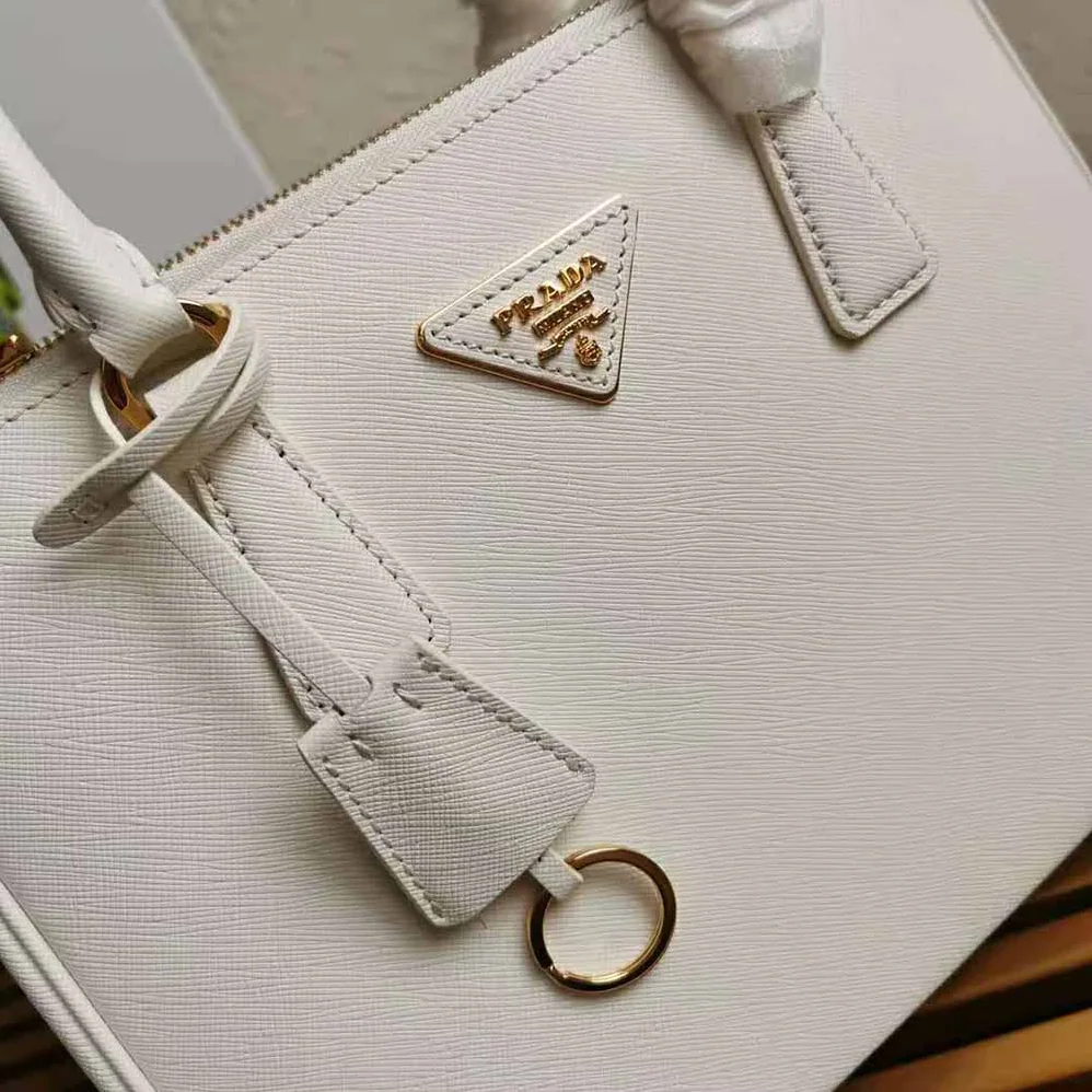 Prada Small Saffiano Leather Prada Galleria Bag for Women in White Prada Small Saffiano Leather Prada Galleria Bag for Women in White