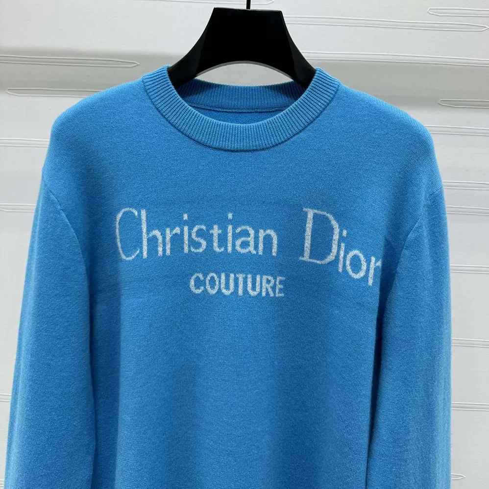 Dior Christian Dior Couture Sweater Blue Wool Blend for Women