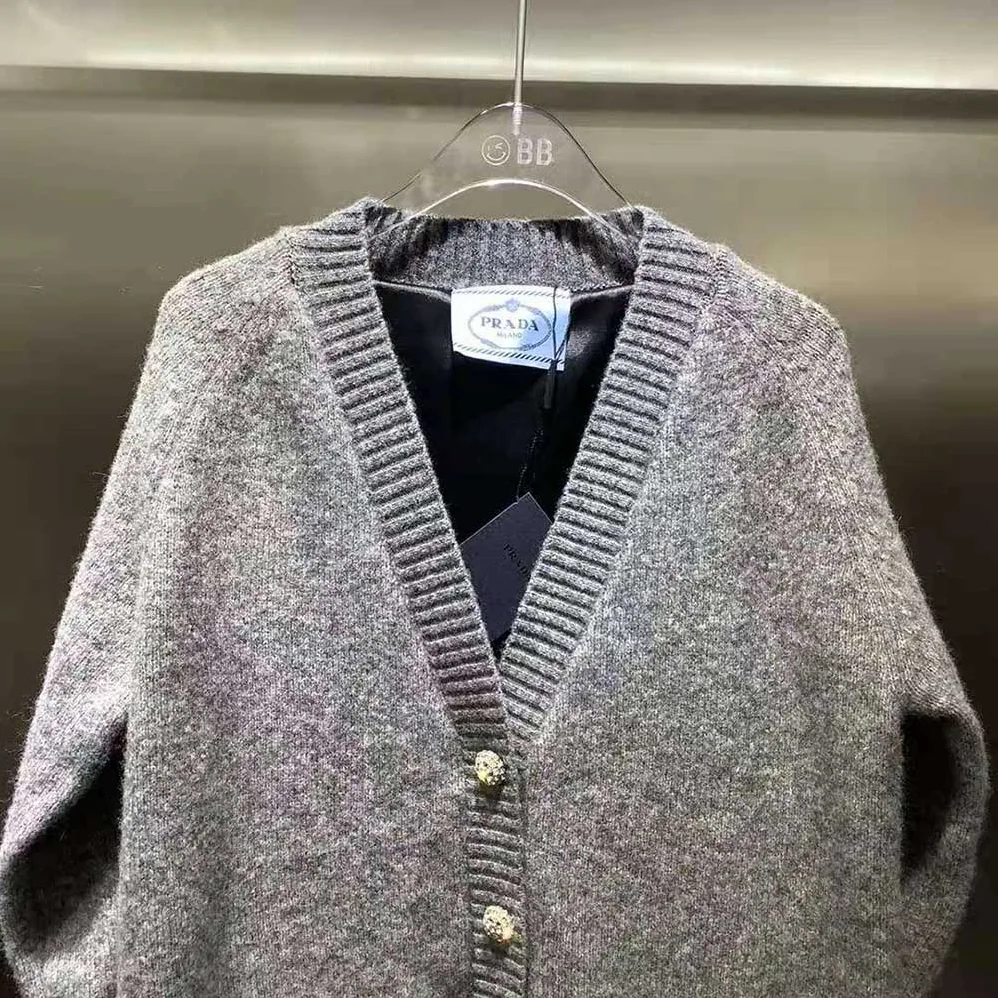 Prada Oversized Shetland Wool Cardigan for Women Prada Oversized Shetland Wool Cardigan for Women