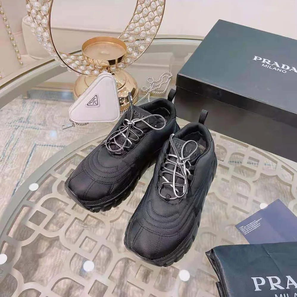 Prada Rush Gabardine Re-Nylon Sneakers for Women in Black Prada Rush Gabardine Re-Nylon Sneakers for Women in Black