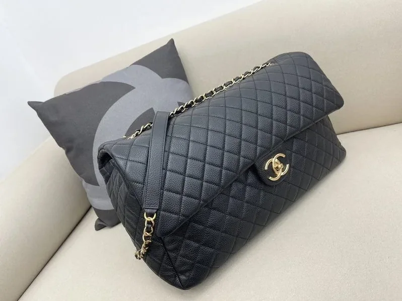 Chanel Coco Luggage Large Crossbody Bag in Black Gold Hardware