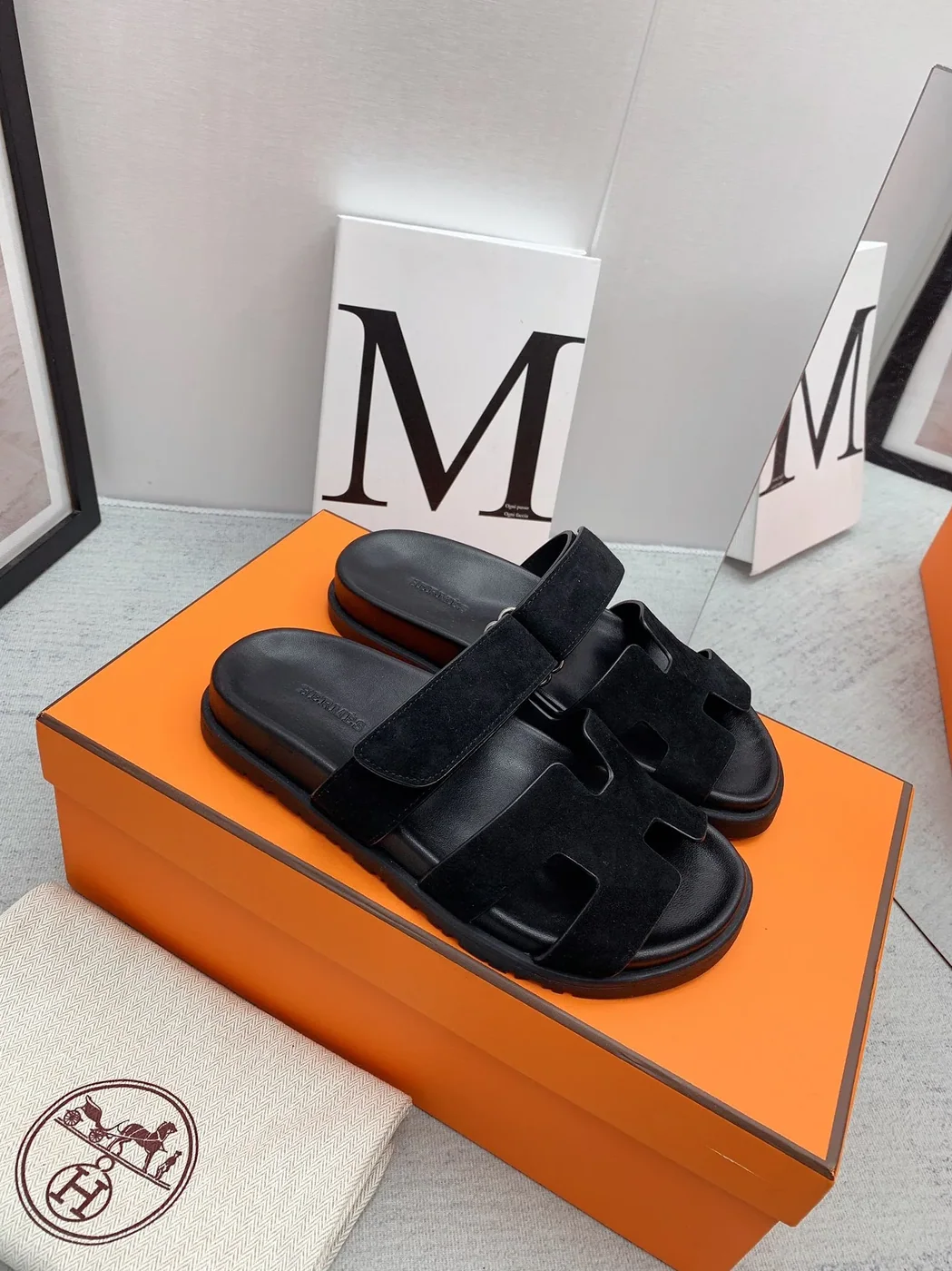 Hermes Chypre Sandal Black Hermes Chypre Sandal Black