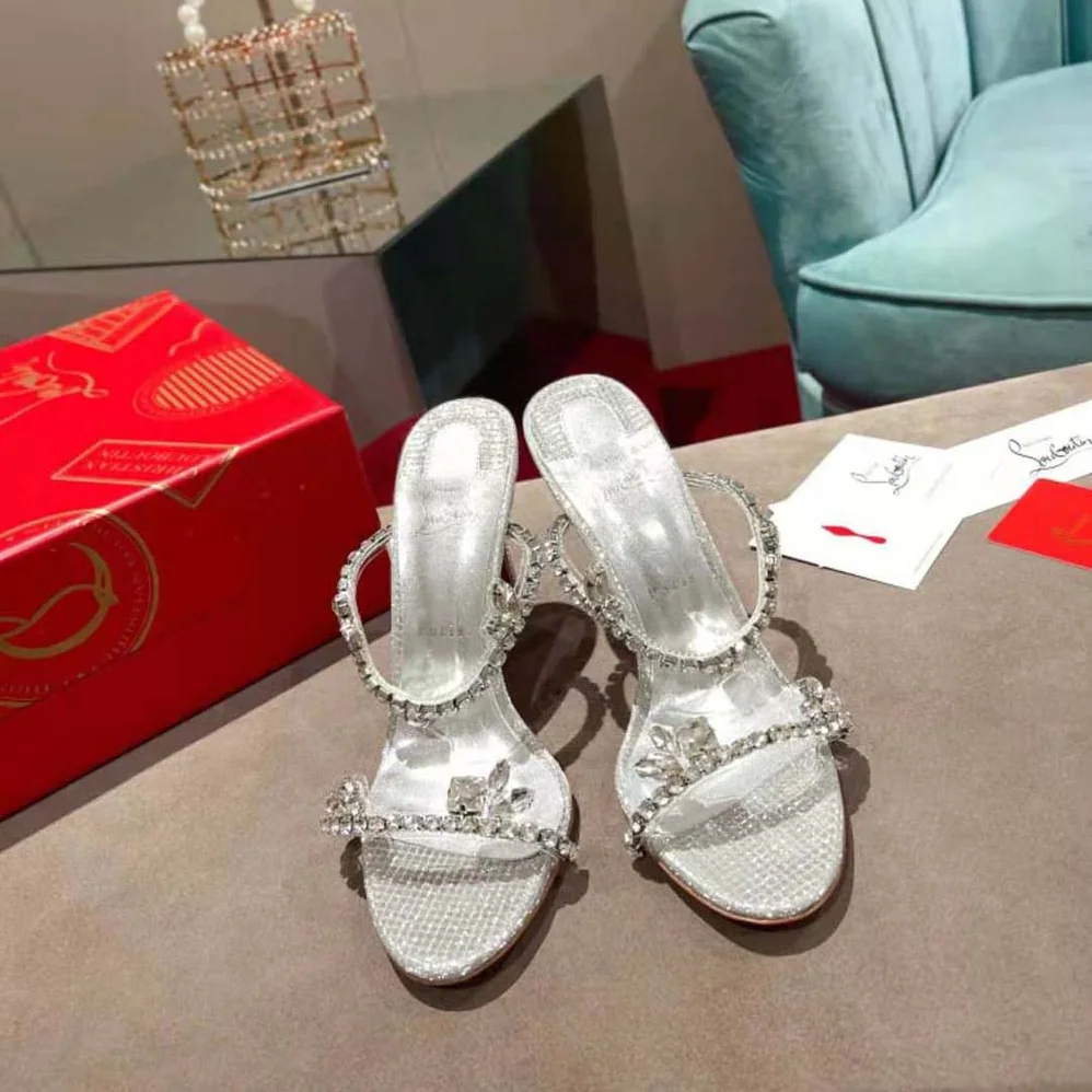 Christian Louboutin Just Queen 100 mm Heel Height for Women in Silver Christian Louboutin Just Queen 100 mm Heel Height for Women in Silver