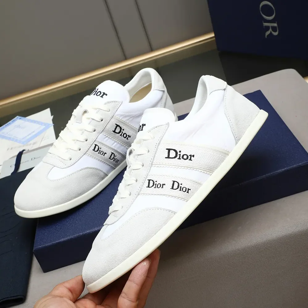 Dior Ribbon Sneaker White Suede Calfskin and Technical Fabric for Unisex Dior Ribbon Sneaker White Suede Calfskin and Technical Fabric for Unisex