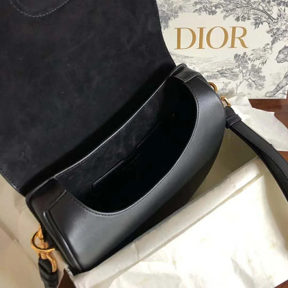 Dior Medium Dior Bobby Bag Denim Box Calfskin for Women in Black