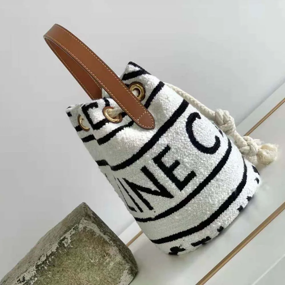Celine Teen Drawstring in Textile with Celine All for Women in Over and Calfskin Celine Teen Drawstring in Textile with Celine All for Women in Over and Calfskin