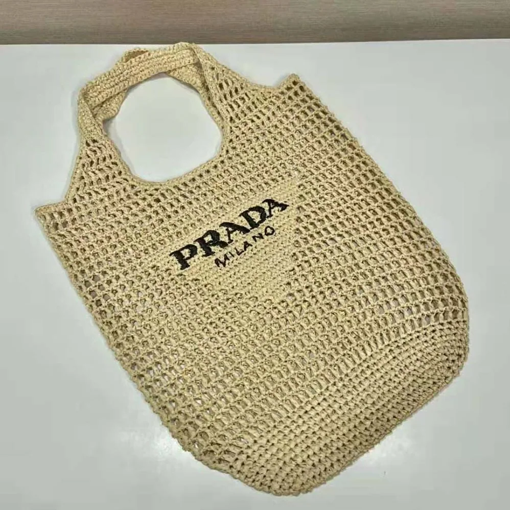 Prada Raffia Tote Bag with a Soft for Women in Natural Prada Raffia Tote Bag with a Soft for Women in Natural